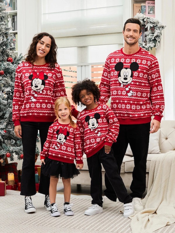 Red Disney Christmas Sweater Outfits