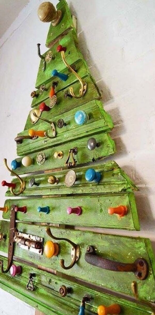 Upcycled Knob and Handle Christmas Tree