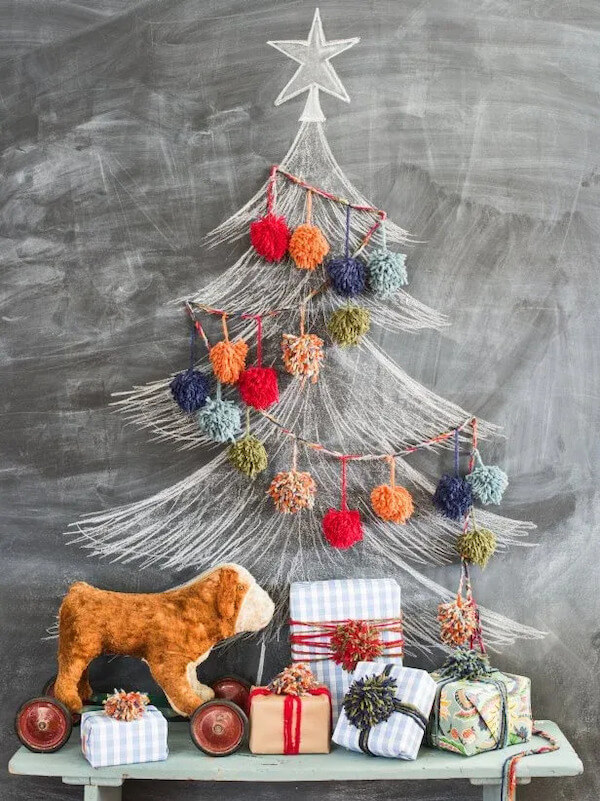 Chalkboard Christmas Tree Drawing