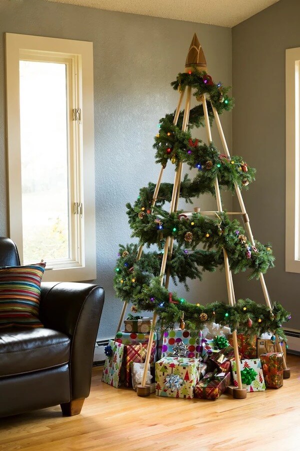 Wooden Ladder Christmas Tree