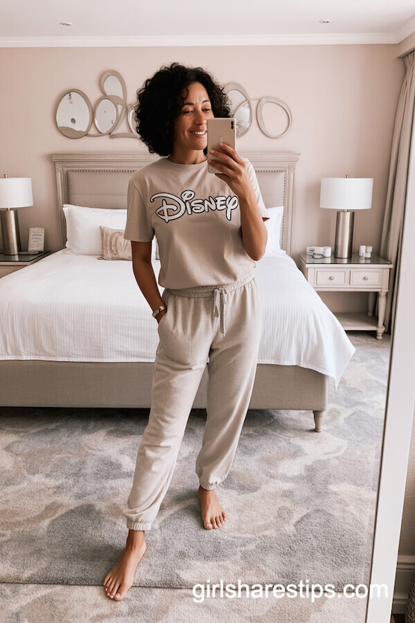 Comfy Joggers and Fitted Disney Tee