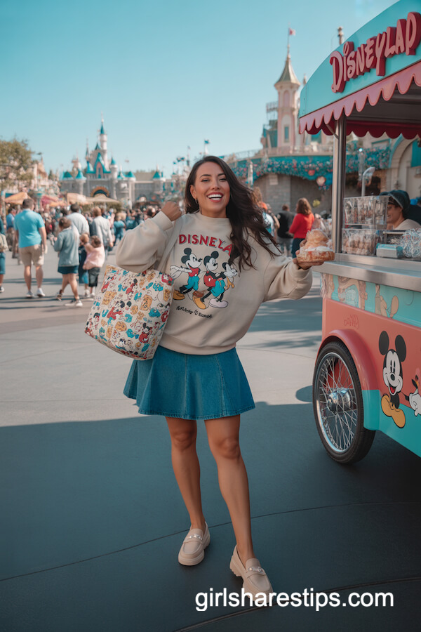 Disney Graphic Sweatshirt and Denim Skirt