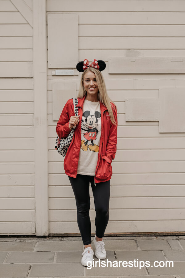 Red Jacket and Mickey Tee with Leggings