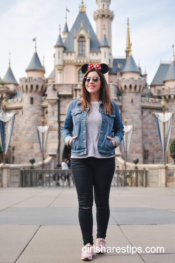 Denim Jacket and Striped Tee with Minnie Ears