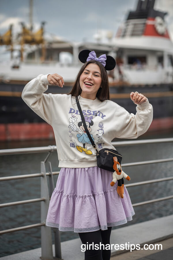 Disney Sweatshirt and Lavender Tulle Skirt