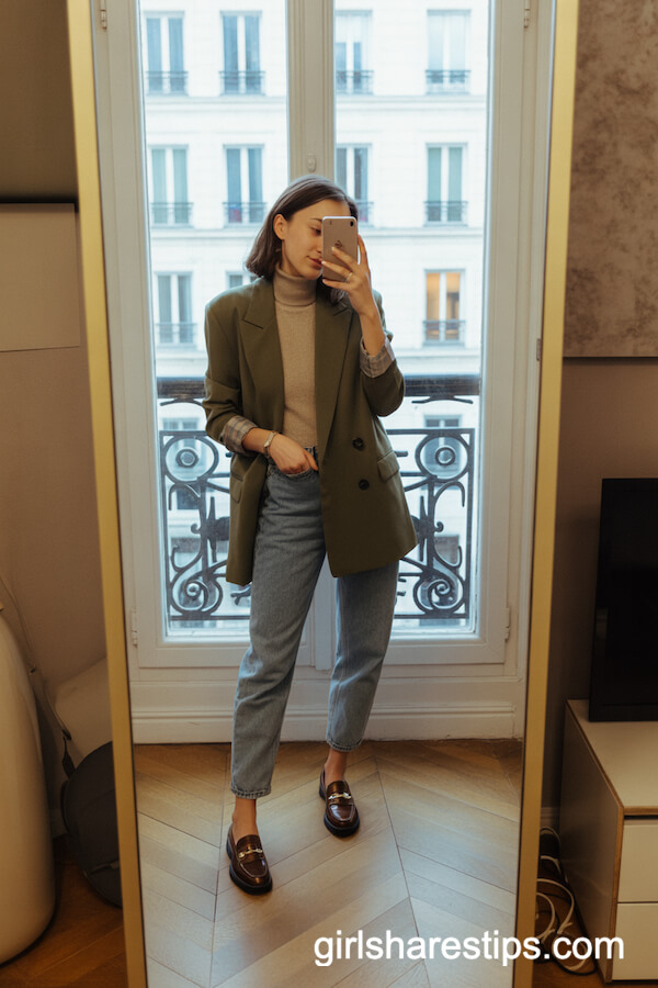 Paris Apartment Blazer Selfie