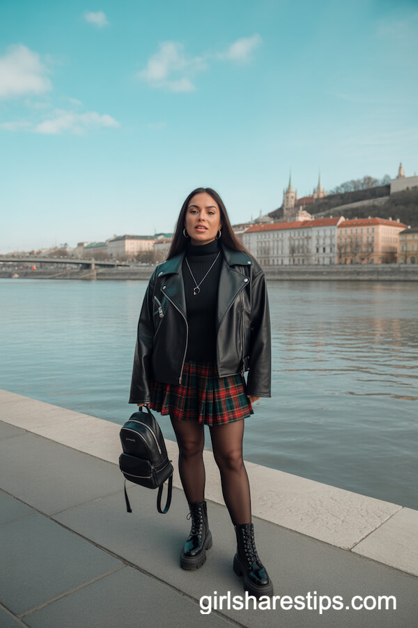 Danube Leather Jacket & Combat Boots
