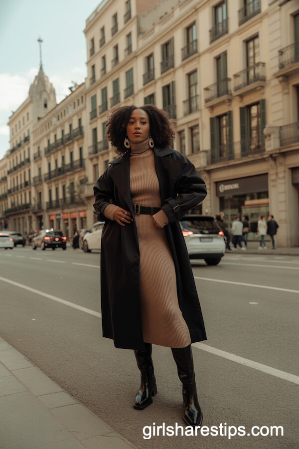 Barcelona Belted Trench Dress