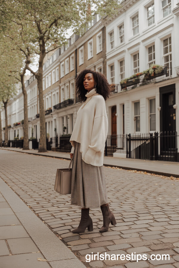 London Knit Sweater & Plaid Skirt
