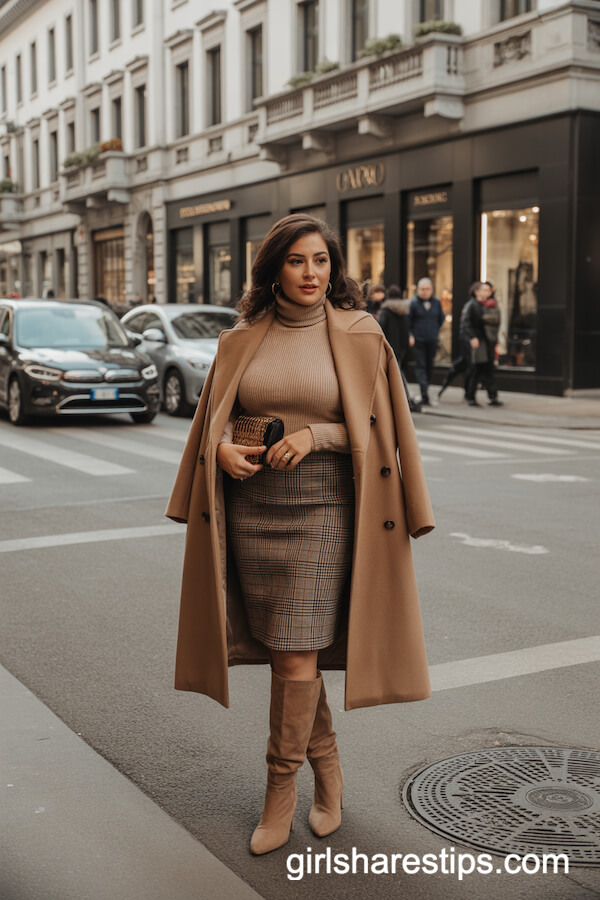 Milan Camel Coat Knee-High Boots
