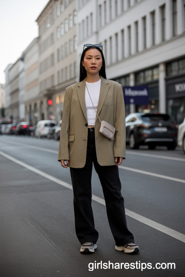 Berlin Oversized Blazer & Trainers
