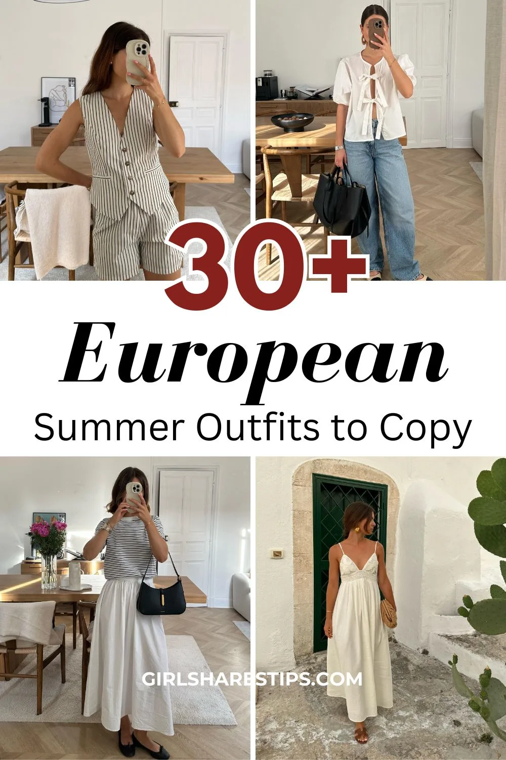 European summer outfit ideas for women collage