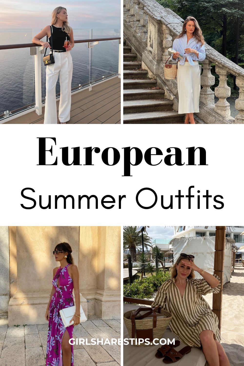European summer outfits for women collage