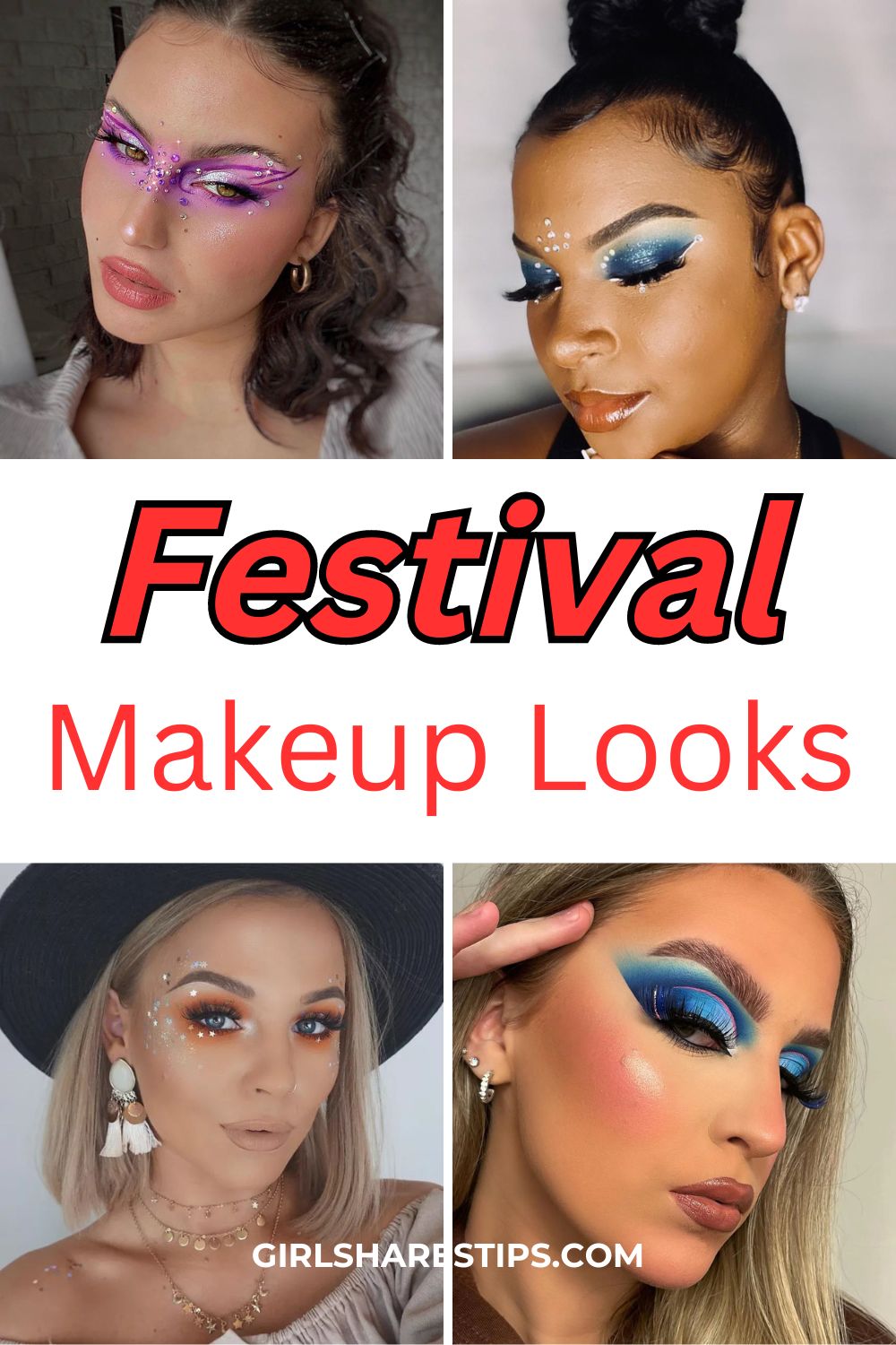 festival makeup looks collage