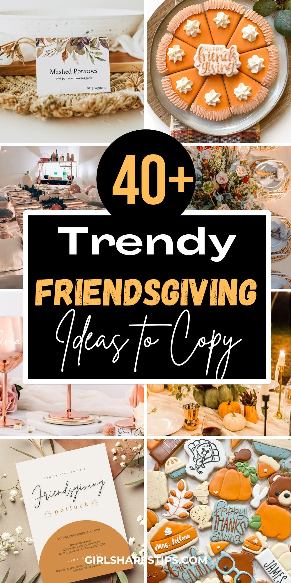 Friendsgiving ideas collage