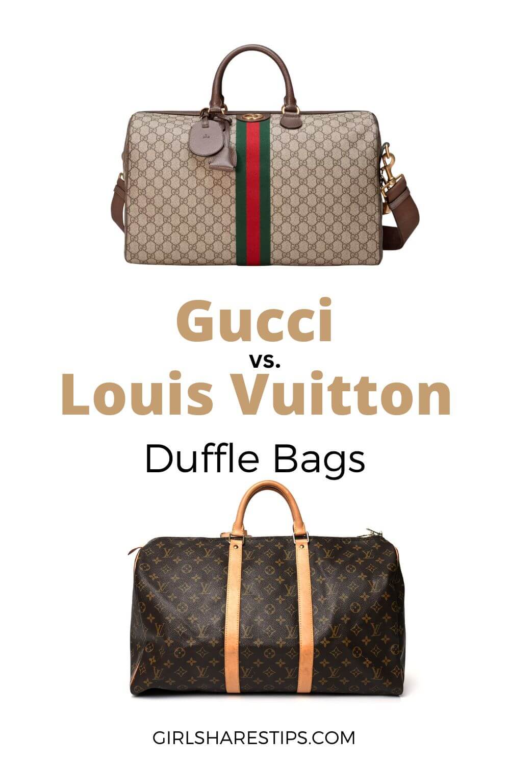 Gucci vs Louis Vuitton duffle bags
