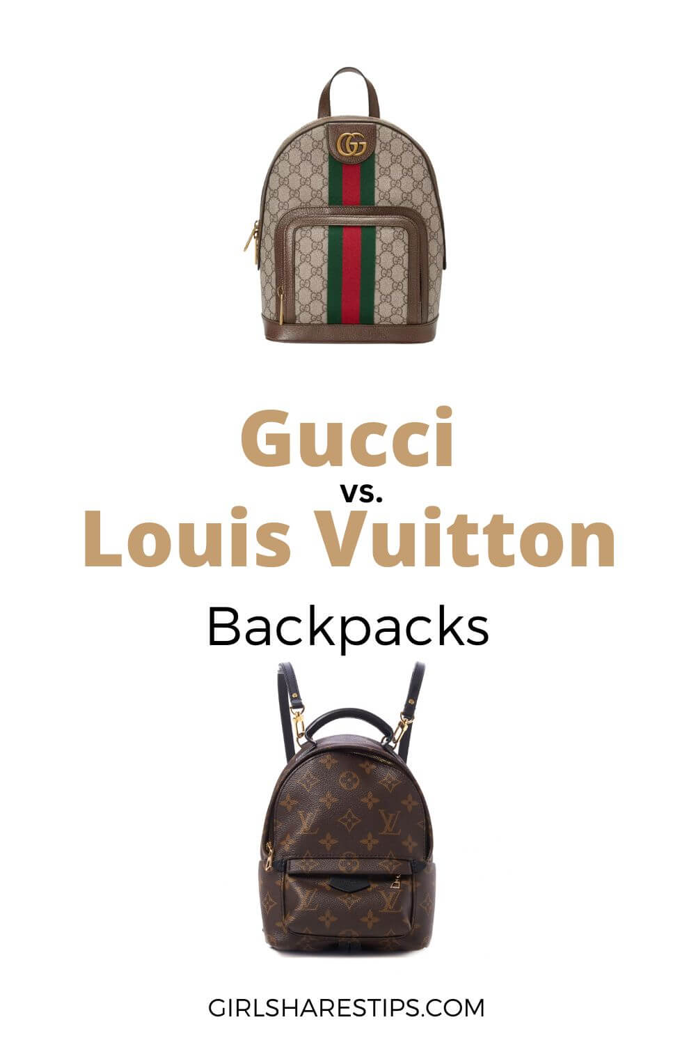 Gucci vs Louis Vuitton backpacks