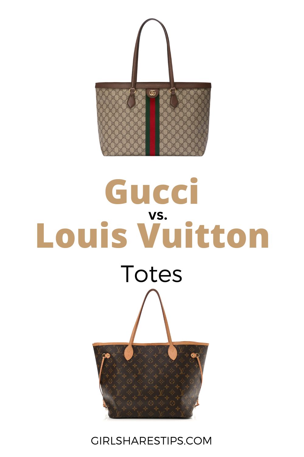 Gucci vs Louis Vuitton shoulder bags totes