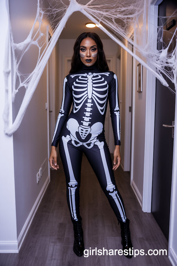 Spooky Skeleton Bodysuit Glam
