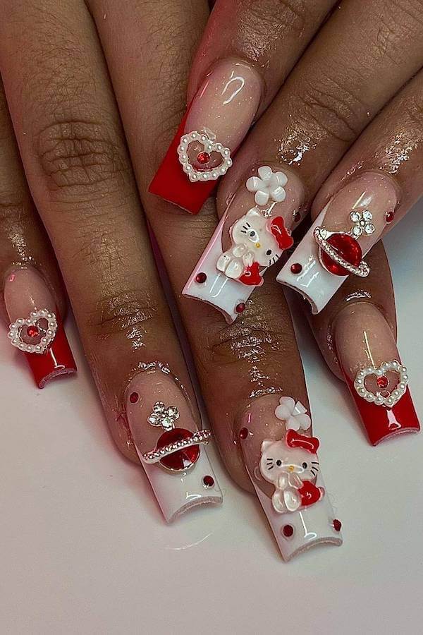 Hello Kitty nails