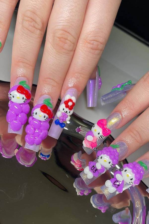 Hello Kitty nails