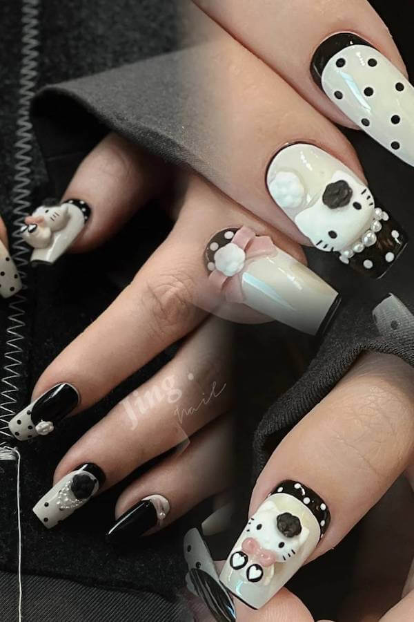 Hello Kitty nails