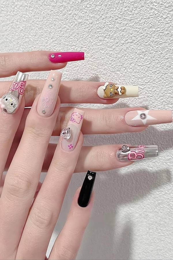 Hello Kitty nails