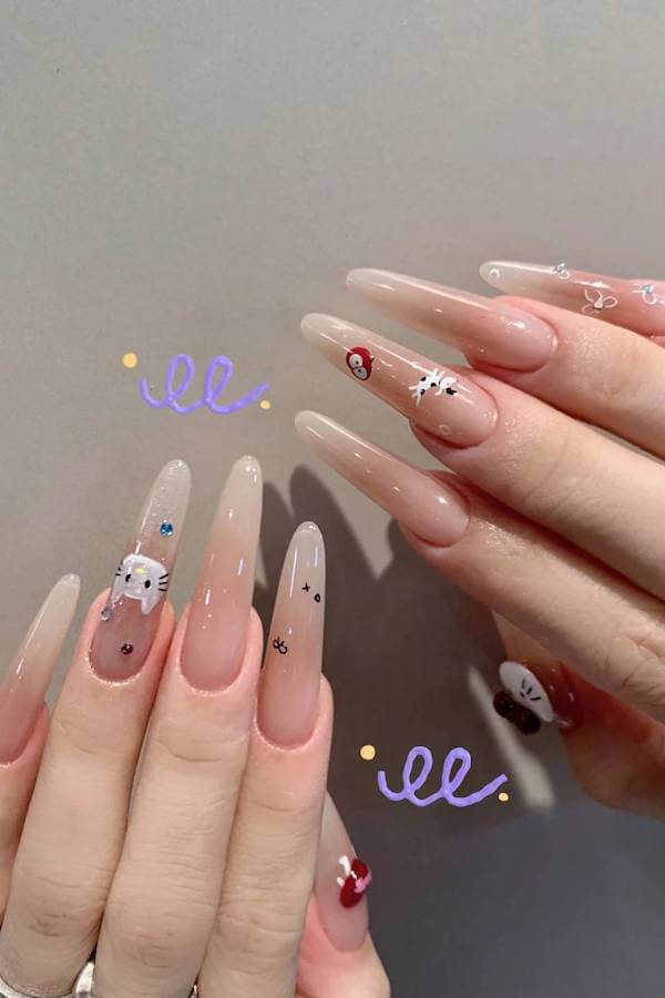 Hello Kitty nails