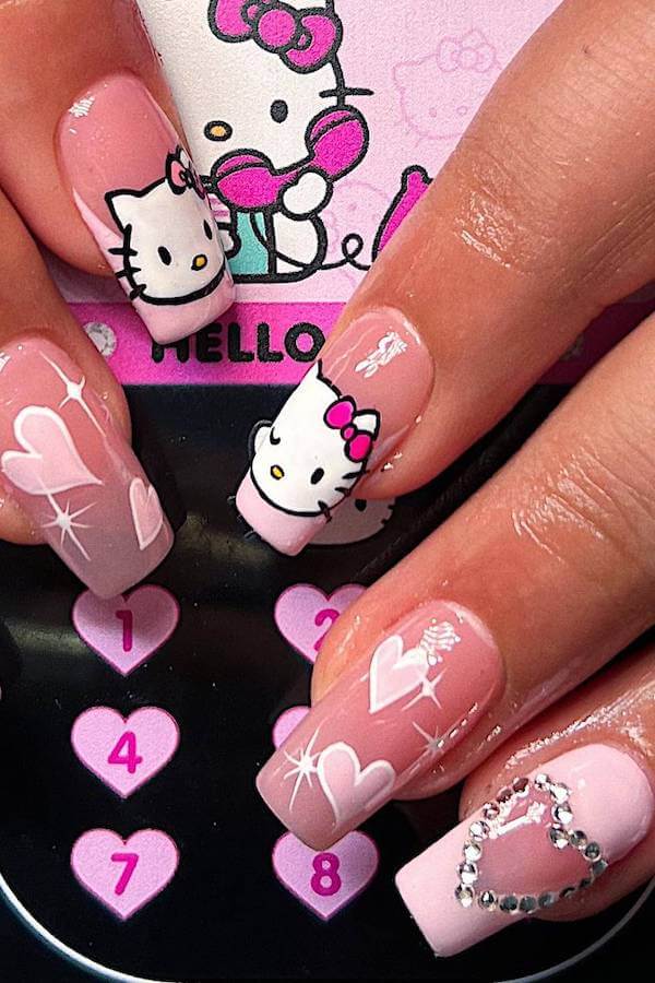 Hello Kitty nails