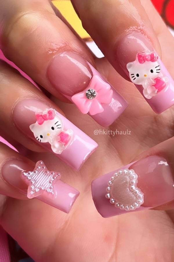 Hello Kitty nails