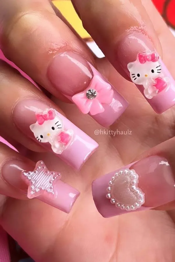 Hello Kitty nails