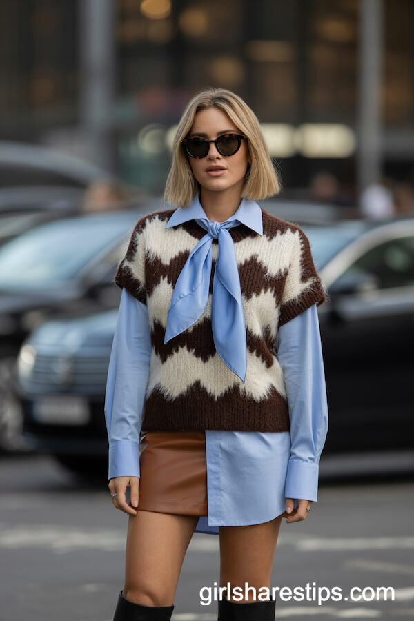 Fuzzy Sweater & Mini Skirt Combo