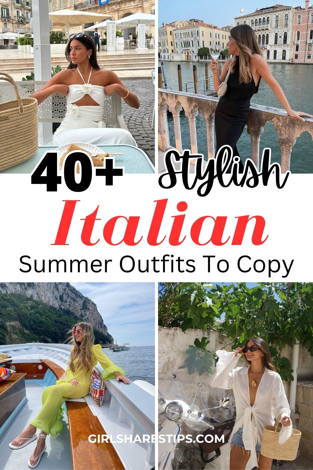 Italian summer outfits collage