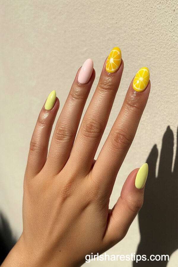 Mix & Match Amalfi Lemon Nails with Pastel Bases