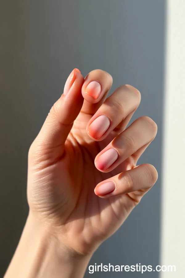 Capri Sunrise Ombre Nails in Coral and Pink