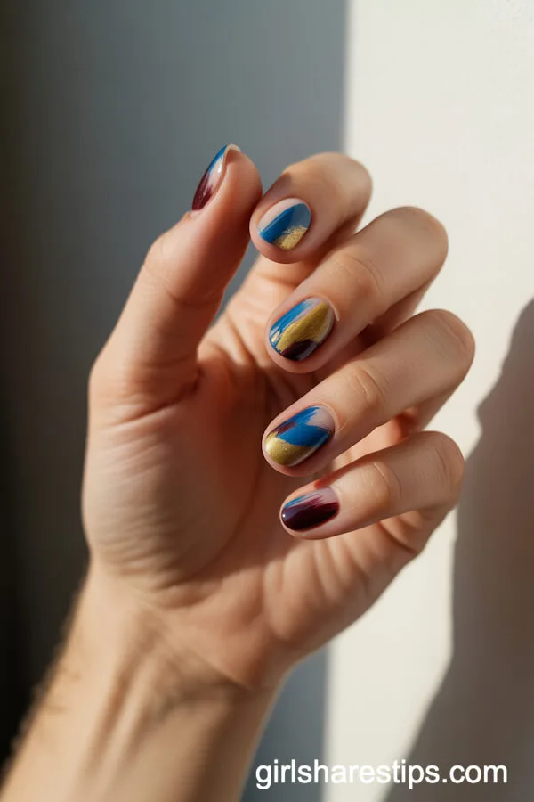 Renaissance Florence-Inspired Abstract Art Nails