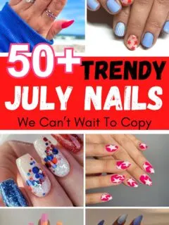 July nails collage