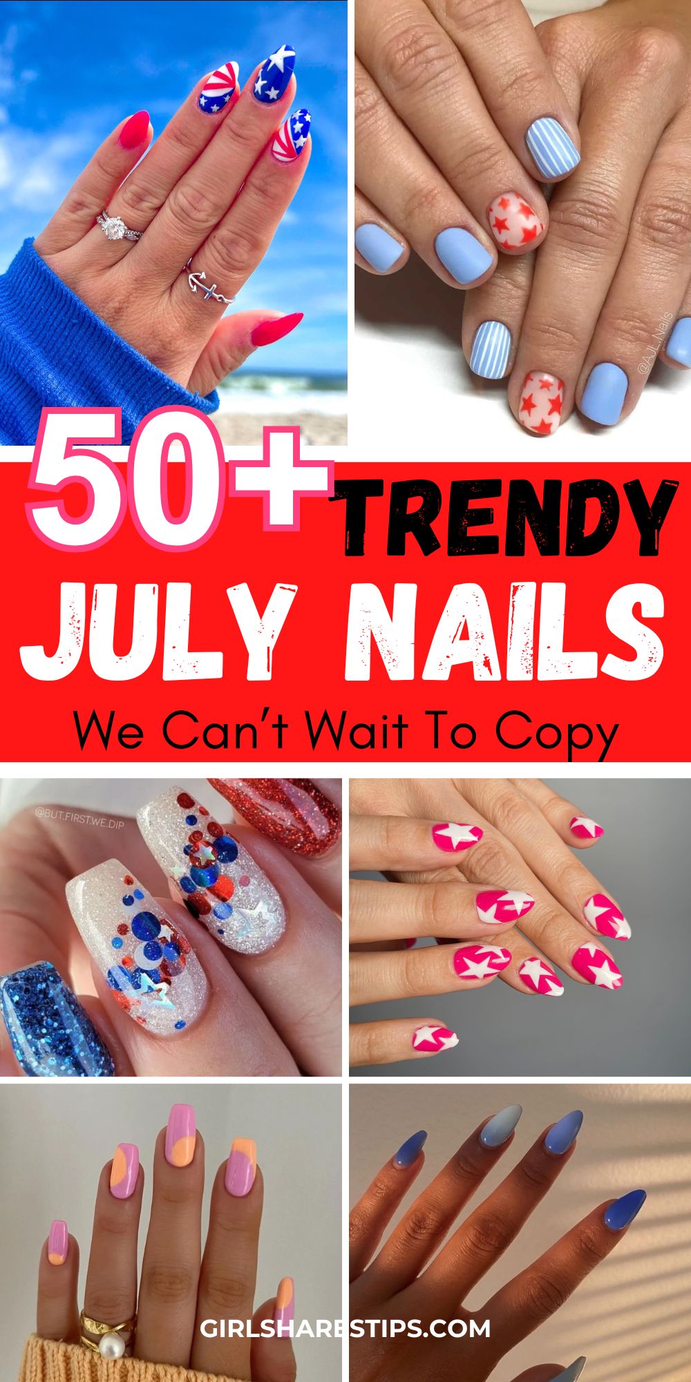 July nails collage