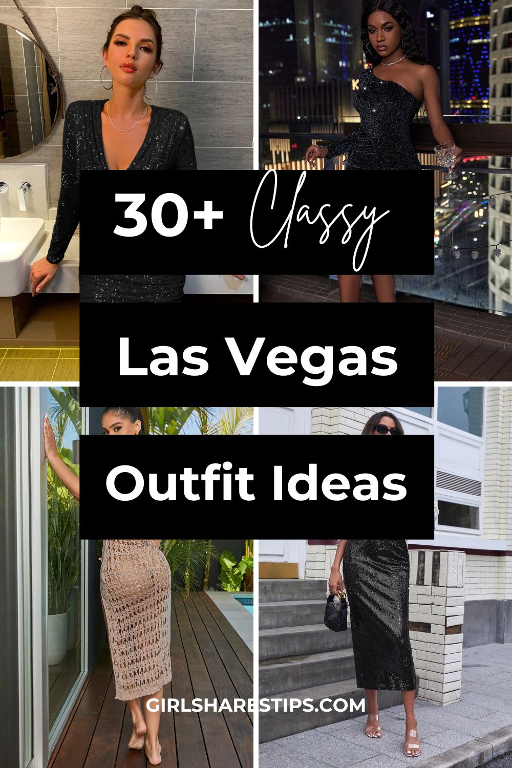 classy Las Vegas outfit ideas collage