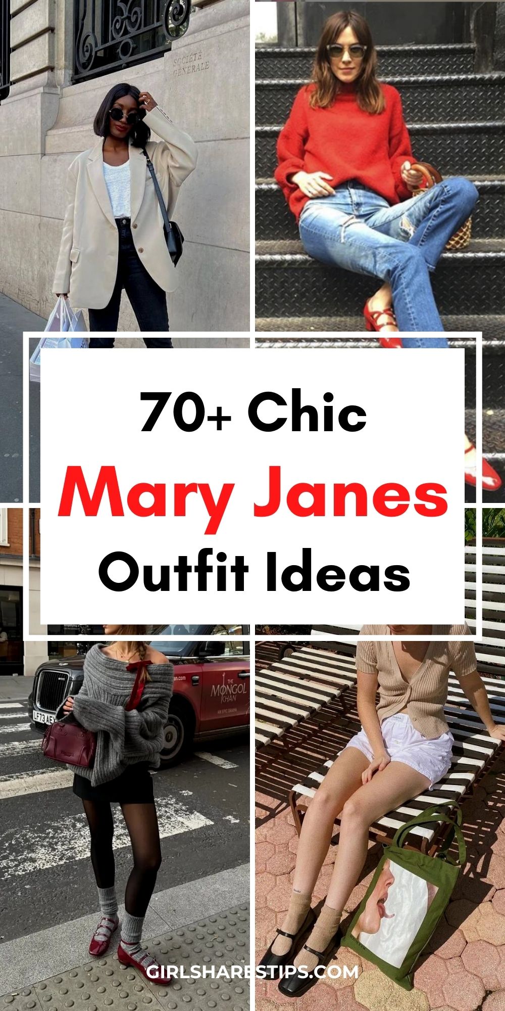 Mary Jane shoes outfit ideas collage