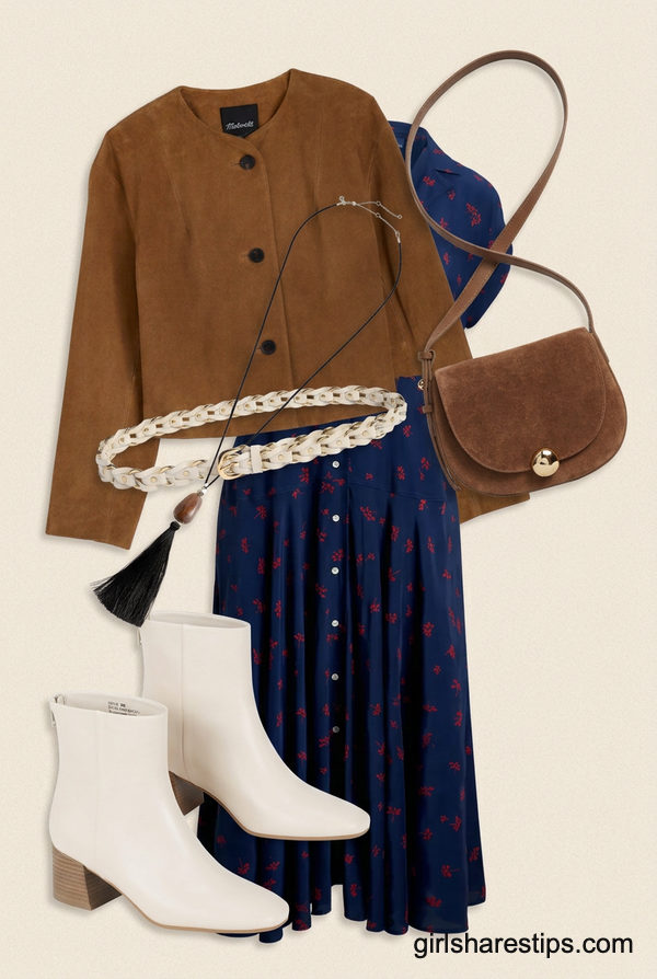 Chic Boho Florals with Suede Accents
