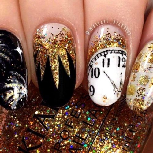 80+ Best New Year’s Eve Nails To Start A Sparkly 2023