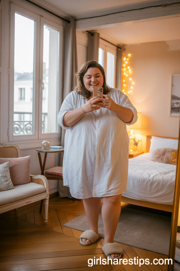 Little White Dress: Parisian Mirror Selfie Look