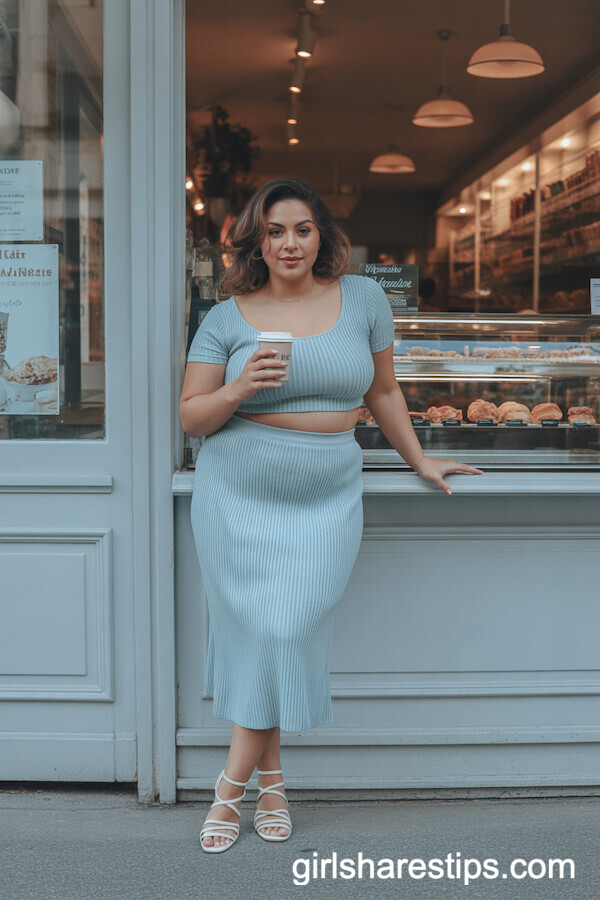 Dusty Blue Knit Two-Piece Set