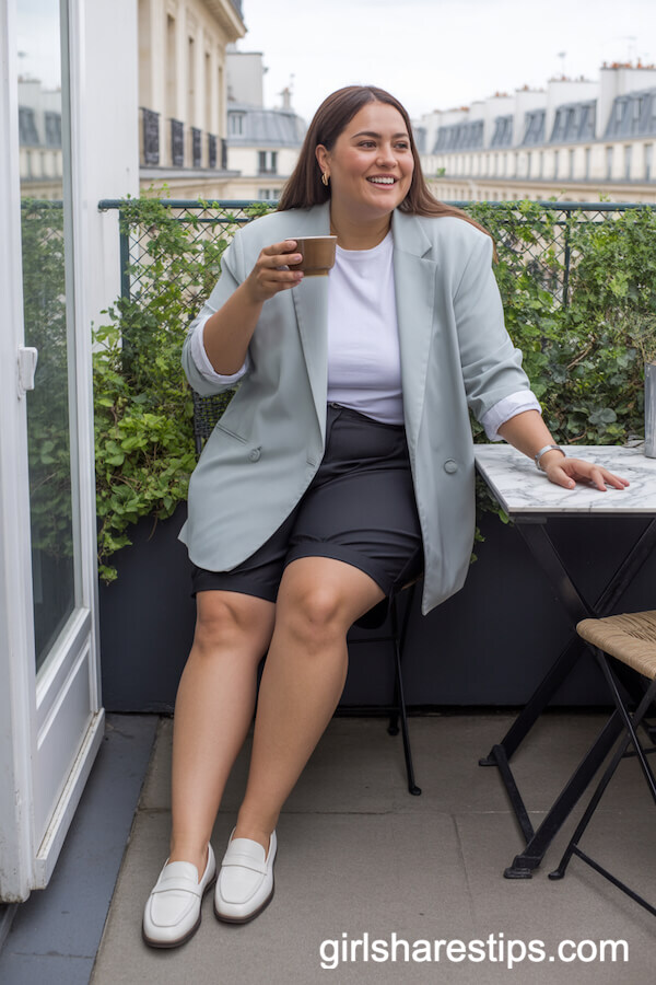 Relaxed Blazer and Tailored Shorts Ensemble