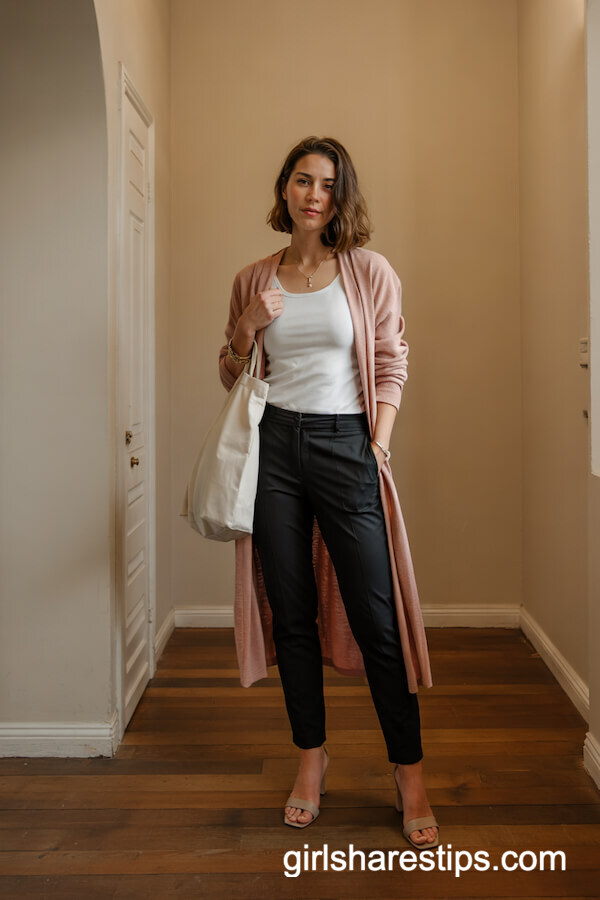Tank Top and Long Cardigan Look