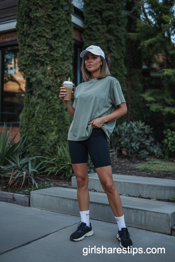 Bike Shorts with Relaxed Tee