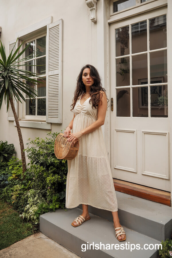 Breezy Midi Dress with Flat Sandals