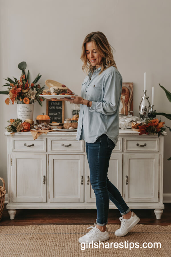 Denim Shirt with Dark Skinny Jeans