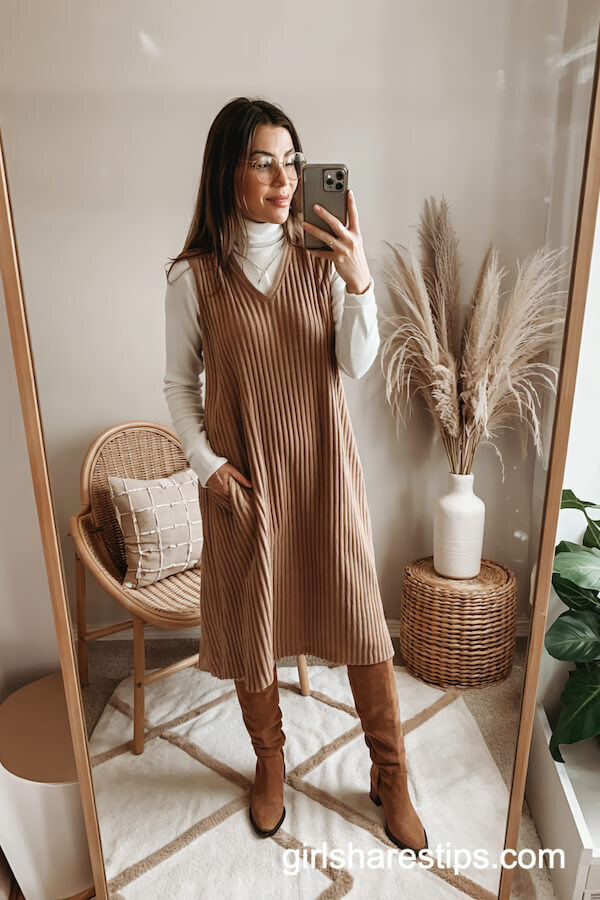 Sleeveless Dress Layering Idea